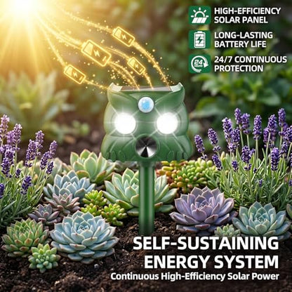2026 New Sonic Fortress Pro Deer Repellent Motion Activated Cat Deterrent Outdoor Solar Ultrasonic Animal Repeller with Strobe Light for Skunk Rabbit Raccoon Squirrel Fortress Pro for Yard Garden(4)
