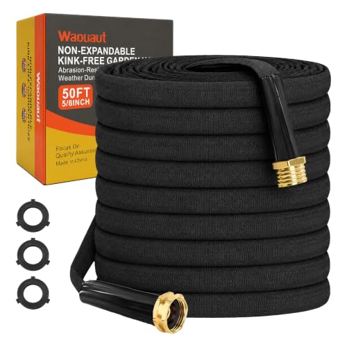 50FT Garden Hose, 5/8-Inch Flat Ultra Lightweight Flexible & Kink Free - color: Black, size: 50FT