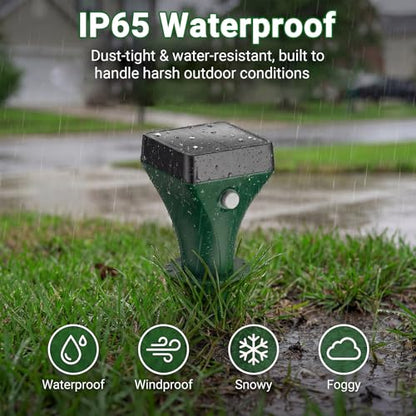 Mole Repellent Solar Powered, 8 Pack Gopher Repellent Ultrasonic for Lawns, IP65 Waterproof Mole Deterrent for Yard, Outdoor Pest Control for Groundhog, Vole, Armadillo, Chipmunk, Snake