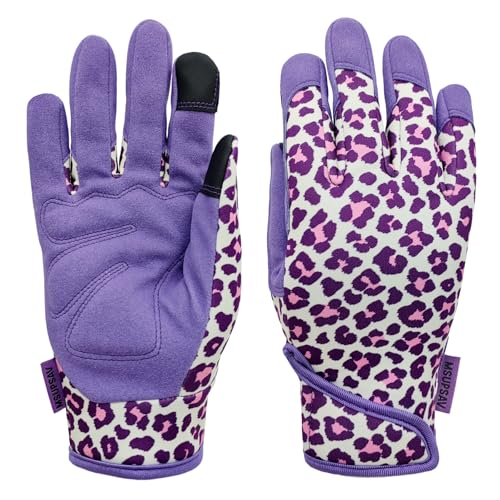Cute Pattern Gardening Gloves,Thornproof Garden Glove,Gardener Gift - color: 1 Pair Per Pack-purple Florals, size: Medium