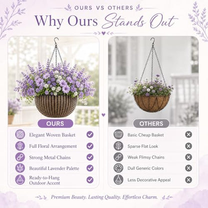 10" Self Watering Bronze Hanging Basket Flower Planter