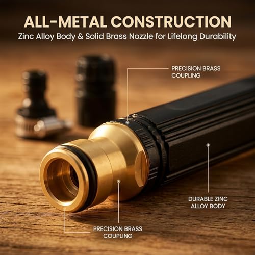 High Pressure Hose Nozzle, Heavy Duty Adjustable Twist Hose nozzle Jet Sweeper Nozzle, Pressure Washer Nozzle with Leak-Proof Design for Car Wash, Lawn, Patio Cleaning