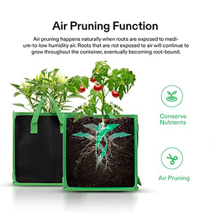 VIVOSUN 5-Pack 3 Gallon Square Plant Grow Bags with Handles - size: 3 Gallon