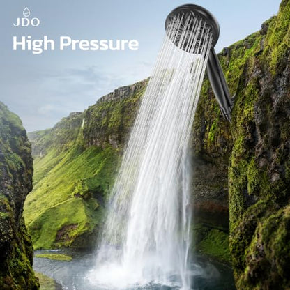 JDO Shower Head with Handheld, High Pressure Handheld 6 Settings, Detachable Shower Head Set with Stainless Steel Hose and Shower Bracket (Matte Black) - color: Matte Black, style: 6 Modes