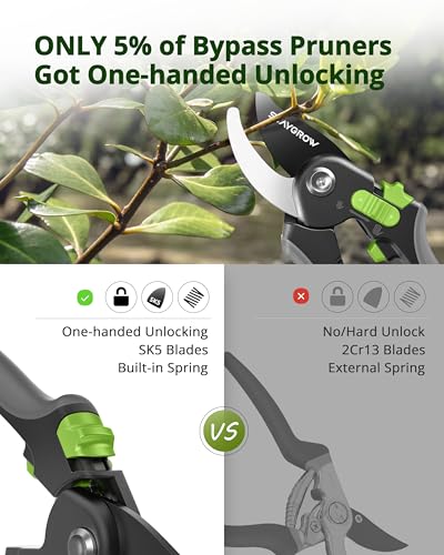 8.5" Pruning Shears for Gardening SK5 Sharp Garden Shears - size: 8.5 Inch Bypass