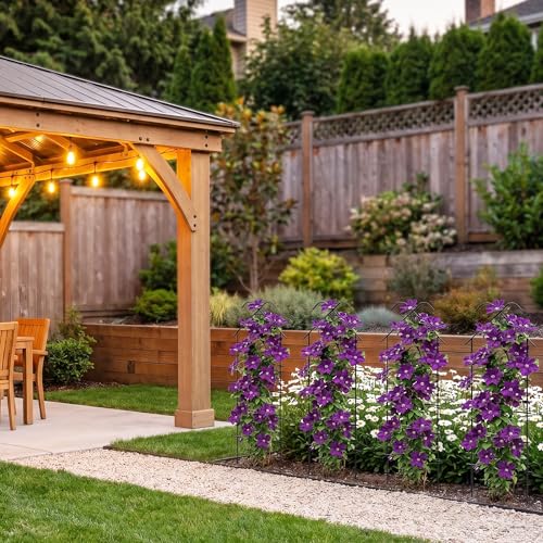 ARIFARO 4 Pack 40" Metal Garden Trellis for Climbing Plants Outdoor - size: 40 inch