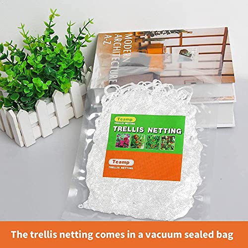 Tcamp Heavy-Duty Polyester Garden Trellis Netting, 5Ft x15Ft (1 Pack) - size: 3.5" Mesh (5*15Ft)