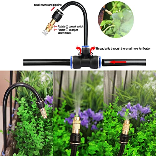 100FT Drip Irrigation System, Tool-Free Quick Connectors - size: 98FT