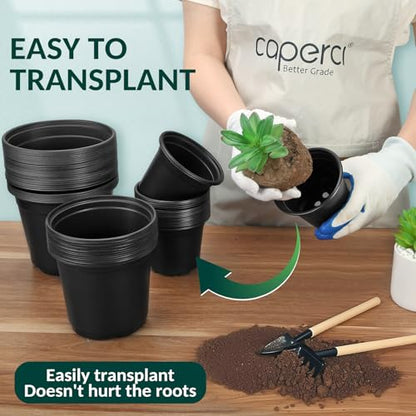 120 Pcs Small Plastic Palnt Pot, 4 5 6 Inch Nursery Pots with Drainage, Seedlings Starter Pots for Plants, Great for Herbs, Cuttings, and Starter Plants (120 pcs,456 inch) - size: 456 inch