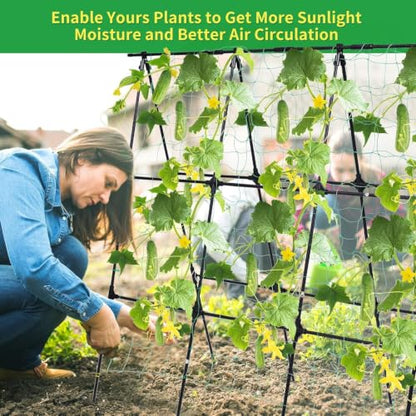 OTOSUNNY Cucumber Trellis for Raised Garden Bed, 50 x 48 in, Black - color: Black