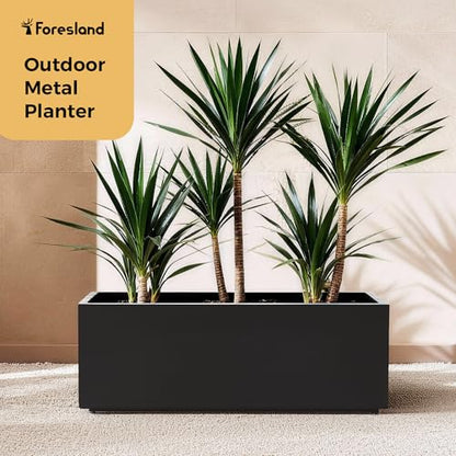 Outdoor Metal Planter Box 40Wx12Dx16H, Black - color: Black, size: 40Wx12Dx16H