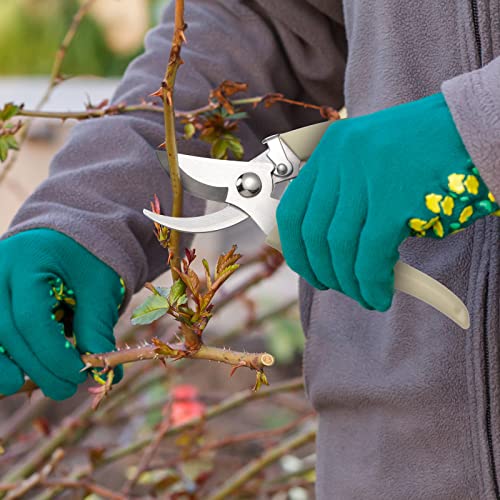 Therwen 12 Pcs Garden Shears Flower Scissors Pruning Shears Floral Garden Clippers Hand Pruners Branch Cutter Gardening Tools for Plants Cutting, Trimming, Fruits Picking (Beige,Bypass, Straight) - style: Beige, Bypass, Straight