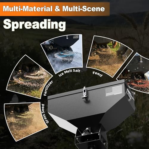 200lb ATV Seed Spreader, 12V Adjustable Fertilizer Spreader