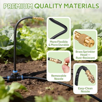 HIRALIY 100FT Misting Irrigation Kit