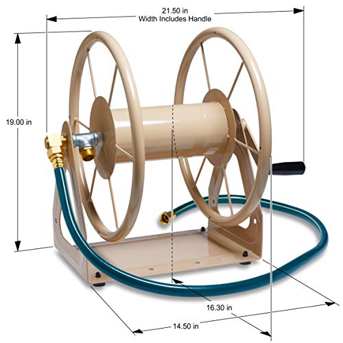 Liberty Garden Products 703-2 Multi-Purpose Steel Garden Wall/Floor Mount Hose Reel, Tan Poly, 5/8-Inch - style: Wall/Floor Mount Hose Reel - Tan
