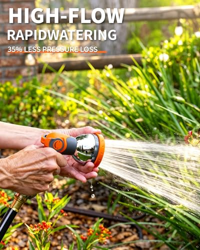Heavy Duty Retractable Garden Hose Reel 5/8 inch x 100ft Wall Mounted - color: Black Orange, size: 5/8"*100FT