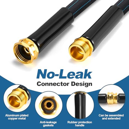 CXEZSIK Garden Hose 50FT Lightweight Non-Expanding Leak-Proof No-Knot Black - color: Black Blue, size: 50FT