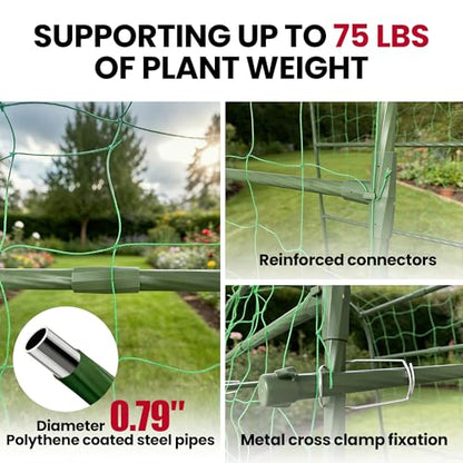 Garden Arch Trellis for Climbing Plants Outdoor, 7 Ft Tall Cucumber Trellis - size: 31.5"L x 50"W x 84"H - Arch Trellis