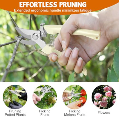 Ainiv 2Pack Pruning Shears, Professional Flower Clippers, Lightweight