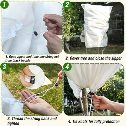 Gardzen 5-Pack Heavy Duty Plant Covers Freeze Protection, 54”×72” - size: 54” × 72”