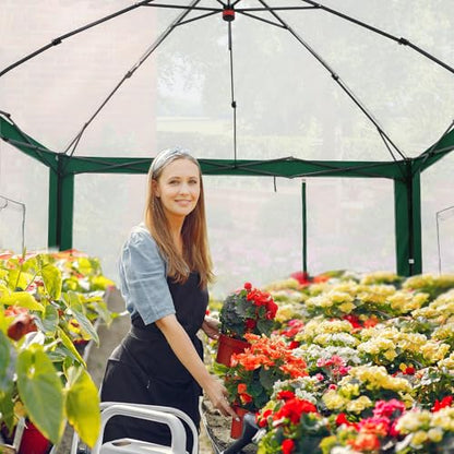 EAGLE PEAK 10x10 Walk in Pop Up Greenhouse, Green/White - color: Green/White, size: 10x10