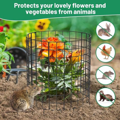 30 Pcs Plant Protectors from Animals,Protect Plants from Deer 10 Sets Metal Plant Cages Animal Intrusion Barrier Wire Mesh Easy to Assemble/Store Vegetable Garden Protection 12×24in