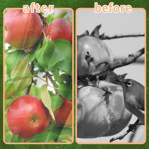 2Pcs 10X10ft Fruit Tree Netting Covers for Birds and Squirrels –Bird Nets for Fruit Trees with Zipper and Drawstring, Extra Large Durable Mesh Garden Netting to Protect Fruit Trees - size: 10 X10ft