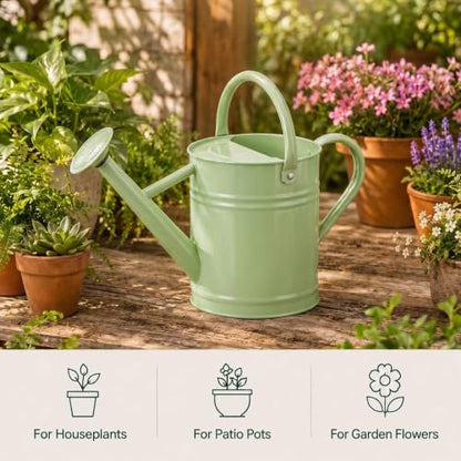 1 Gallon Metal Watering Can for Indoor Outdoor Plants, Pistachio Green - color: Pistachio Green