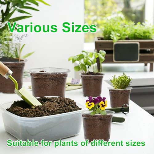 JERIA 30 Pack 6/5/4Inch Clear Nursery Pots with Drainage Holes, Clear Plant Pot for Planting, Transparent Plastic Plant Pots,Durable Seed Starting Pot for Succulents - size: 4/5/6Inch-30Pack
