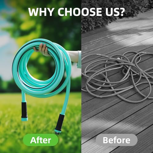 Heavy Duty Garden Hose 50 ft x 5/8", Water Hose with 10-Pattern Nozzle - size: 50ft