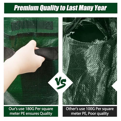 10 Gallon 2 Pack Potato Grow Bags, Durable PE Fabric Pots with Flap and Handles, Green Planter Bags for Potato Vegetables Flowers Herbs Garden Outdoor