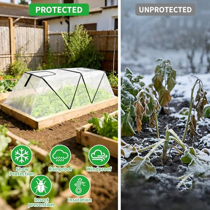 2 Pack Foldable Plant Covers Freeze Protection, Two Dual Layer Skylights - size: Foldable-2Pack