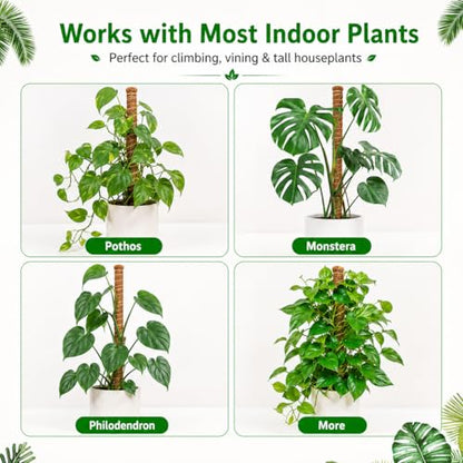 2 Pack 26.8'' Moss Pole for Monstera, Bendable Coco Coir Plant Support Stakes - size: 2 Pack（26.8-Inch）