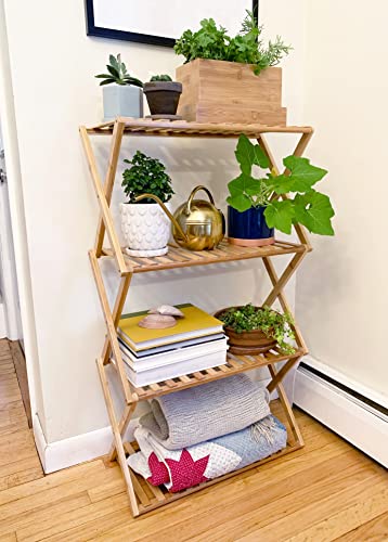 Ferry-Morse Pop-Up Bamboo Plant Stand, 4-Tier, Vertical Seed Starting - size: Indoor Plant Stand
