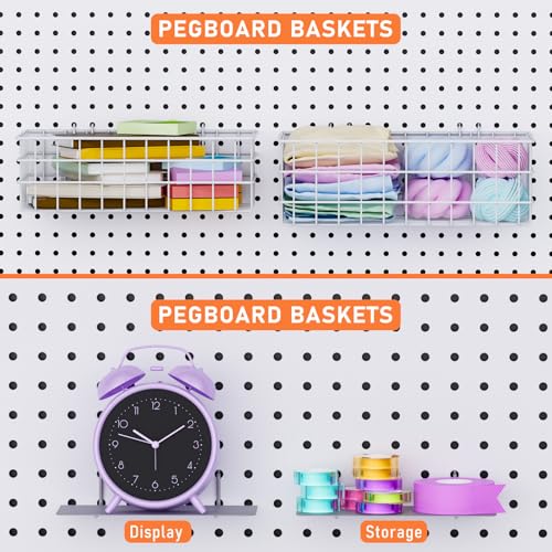 INCLY 30PCS Peg Board Organizer Accessories Kit with Bins, Cups & Baskets - color: Clear