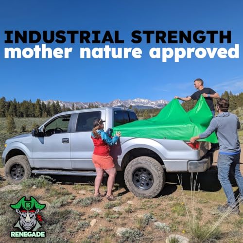 RENEGADE Industrial Tarp 8x6 ft Green – Heavy Duty, Waterproof, UV-Resistant, PFAS-Free – Multi-Purpose Cover for Camping, Landscaping, Construction & Vehicle Use - color: Green, size: 8X6