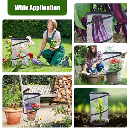 Plant Covers from Animals 20" H X 13" D, 4 PCS Garden Covers Cloches to Keep Animals Out for Outdoor Plants Protectors