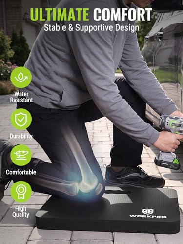 WORKPRO Extra Thick Kneeling Pad, 20 Pack, 17.5 x 11 x 1.5 in, Black - color: Black, size: 20 Pack