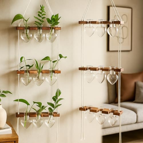 Leinuosen Hanging Plant Propagation Station, Propagation Vases, Clear - color: Clear