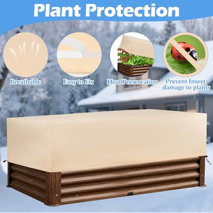 Plant Covers Freeze Protection 2 Pack with Elastic Drawstring & Magic Tape, 3.54 oz/yd² Winter Frost Blanket Planter Box Cover for Raised Garden Bed Outdoor Flower Pot, 59 x 19.6 x 21.6 INCH - size: 59 x 19.6 x 21.6 Inch with Hook-and-Loop Closure