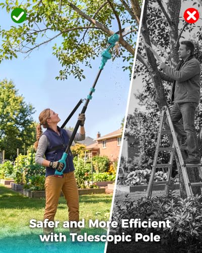 8" Electric Pole Saws for Tree Trimming, 1000W Brushless Motor - color: Dark Blue