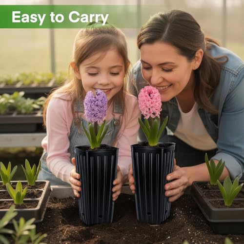 50PCS Tree Pots - 9.8" H x 4.7" W Tall Nursery Pots for Plants Indoor or Outdoor Gardening, Tall Planters with Drainage Holes - size: 9.8" H x 4.7" W