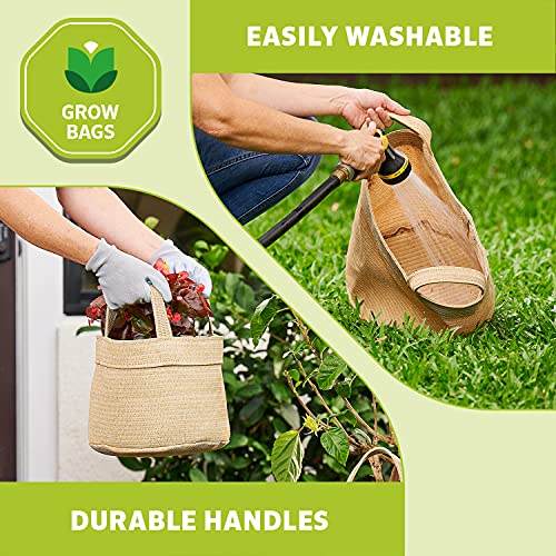 Coolaroo 2-Pack 10 Gallon Heavy Duty Plant Tomato Potato and Other Vegetables and Fruits Breathable Fabric Grow Planter Pot Bag with Handles, Desert Sand - color: Desert Sand, size: 2 Pack, style: 10 Gallon