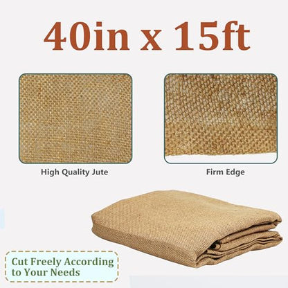 Sunnyglade 40"x15' Burlap Fabric Frost Cloth Plant Covers Freeze Protection - size: 40in*15FT