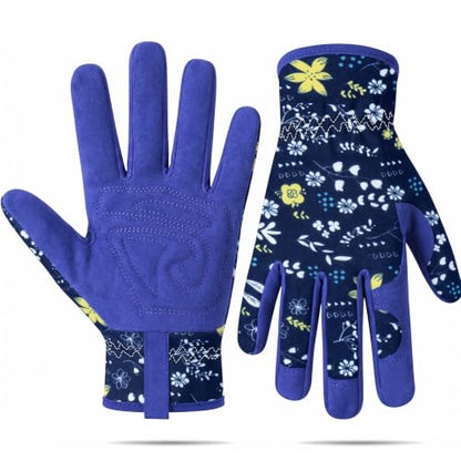 Baidast Gardening Gloves for Women, Breathable Leather Garden Gloves with Grip, Thorn Proof Work Gloves - color: Women(m)-purple