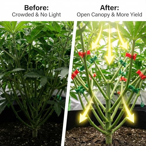 40 Pcs Low Stress Training Clips, Plant Training Clips, 90 Degrees Bud Trainer Clip Bud Bender for Plant Gardening (20 Red+20 Green) - color: Red Green