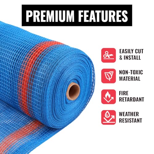 Heavy Duty Safety Debris Netting Rolls - Fire Retardant,1/16" Mesh roll, for Scaffold Enclosure, Visibility Barrier, for Construction & Agricultural Use. (Blue-4 ft X 150 ft) - color: Blue-1/16 Inch, size: 4 ft X 150 ft