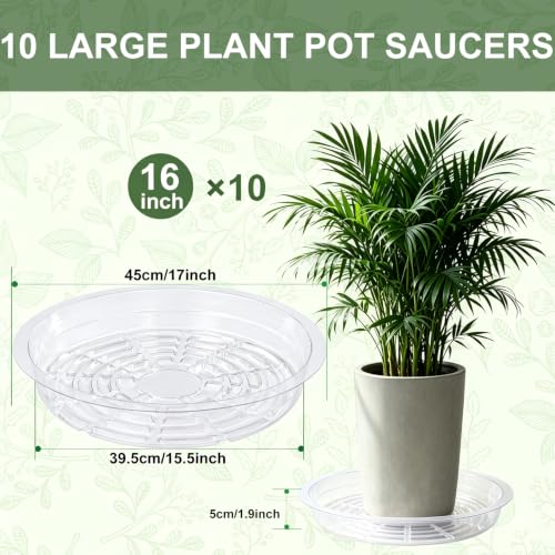 Clear Plant Saucer 16 inch Large Plant Drip Trays for Indoor outdoor plants - size: 16 INCH