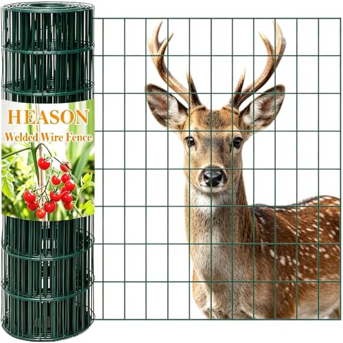 Green Welded Wire Fence PVC Coated Chicken Wire Fencing 60in H x 100ft L, 2in X 4in 14GA, 2/3/4/5/6 Ft Tall Wire Mesh Roll for Dog Border Garden Yard Vegetable Plant Protection Poultry Netting - color: Green, size: 14GA 2''x4'' 60in(H) X 100ft(L)