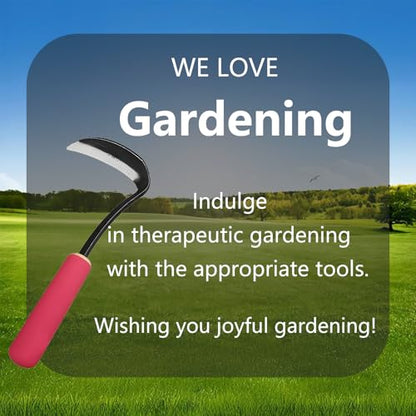 Japanese Gardening Sickle Tool,Hand Hoe,Weeding Sickle Hoe,Weed Remover Tool,Very Sharp Blade,with Soft Sleeve Handle,Weed Puller Tool for Cultivating and Planting,Quick Work